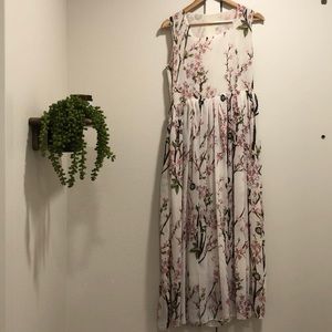 White & Pink floral maxi dress